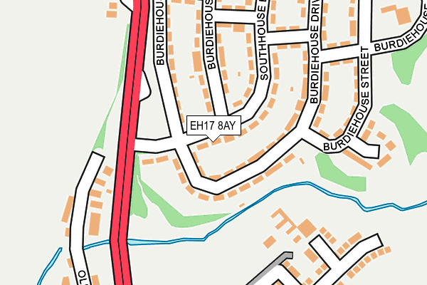 EH17 8AY map - OS OpenMap – Local (Ordnance Survey) EH17 8AY map - OS OpenMap – Local (Ordnance Survey)