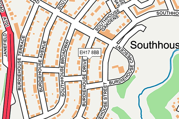 EH17 8BB map - OS OpenMap – Local (Ordnance Survey) EH17 8BB map - OS OpenMap – Local (Ordnance Survey)