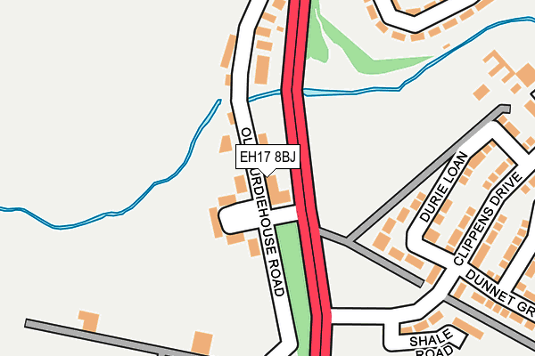 EH17 8BJ map - OS OpenMap – Local (Ordnance Survey) EH17 8BJ map - OS OpenMap – Local (Ordnance Survey)