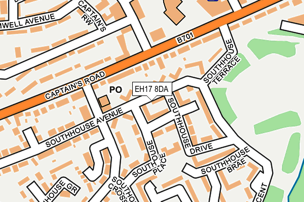 EH17 8DA map - OS OpenMap – Local (Ordnance Survey) EH17 8DA map - OS OpenMap – Local (Ordnance Survey)
