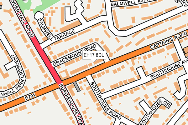 EH17 8DU map - OS OpenMap – Local (Ordnance Survey) EH17 8DU map - OS OpenMap – Local (Ordnance Survey)