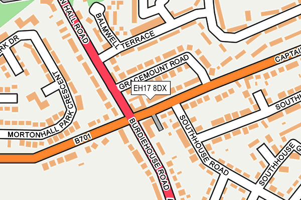 EH17 8DX map - OS OpenMap – Local (Ordnance Survey) EH17 8DX map - OS OpenMap – Local (Ordnance Survey)