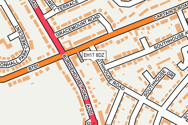 EH17 8DZ map - OS OpenMap – Local (Ordnance Survey) EH17 8DZ map - OS OpenMap – Local (Ordnance Survey)