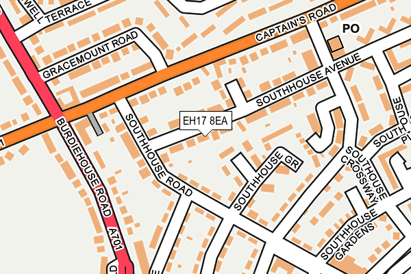 EH17 8EA map - OS OpenMap – Local (Ordnance Survey) EH17 8EA map - OS OpenMap – Local (Ordnance Survey)