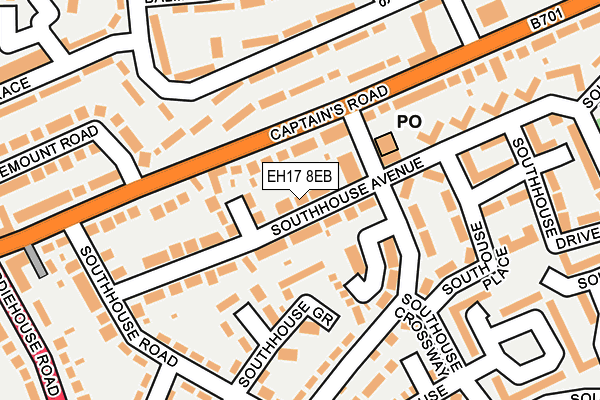 EH17 8EB map - OS OpenMap – Local (Ordnance Survey) EH17 8EB map - OS OpenMap – Local (Ordnance Survey)