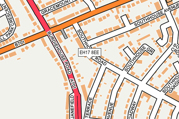 EH17 8EE map - OS OpenMap – Local (Ordnance Survey) EH17 8EE map - OS OpenMap – Local (Ordnance Survey)