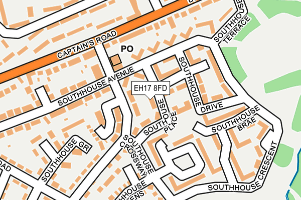 EH17 8FD map - OS OpenMap – Local (Ordnance Survey) EH17 8FD map - OS OpenMap – Local (Ordnance Survey)