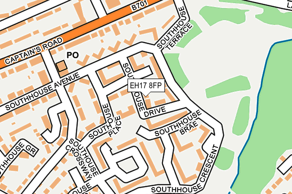 EH17 8FP map - OS OpenMap – Local (Ordnance Survey) EH17 8FP map - OS OpenMap – Local (Ordnance Survey)