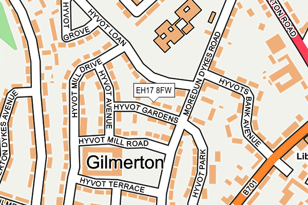 EH17 8FW map - OS OpenMap – Local (Ordnance Survey) EH17 8FW map - OS OpenMap – Local (Ordnance Survey)