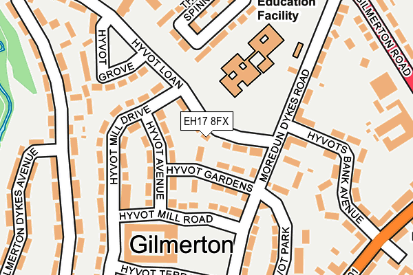 EH17 8FX map - OS OpenMap – Local (Ordnance Survey) EH17 8FX map - OS OpenMap – Local (Ordnance Survey)