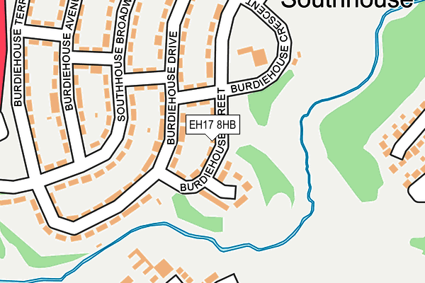 EH17 8HB map - OS OpenMap – Local (Ordnance Survey) EH17 8HB map - OS OpenMap – Local (Ordnance Survey)