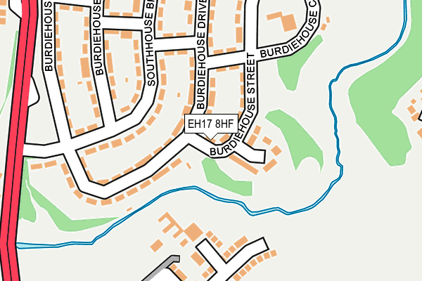 EH17 8HF map - OS OpenMap – Local (Ordnance Survey) EH17 8HF map - OS OpenMap – Local (Ordnance Survey)
