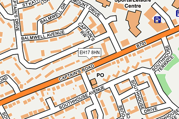 EH17 8HN map - OS OpenMap – Local (Ordnance Survey) EH17 8HN map - OS OpenMap – Local (Ordnance Survey)