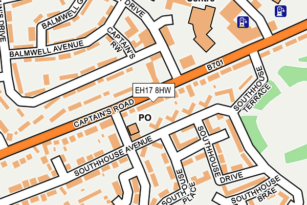 EH17 8HW map - OS OpenMap – Local (Ordnance Survey) EH17 8HW map - OS OpenMap – Local (Ordnance Survey)