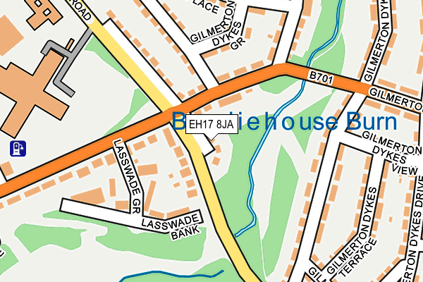 EH17 8JA map - OS OpenMap – Local (Ordnance Survey) EH17 8JA map - OS OpenMap – Local (Ordnance Survey)