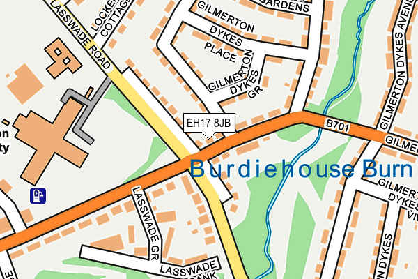EH17 8JB map - OS OpenMap – Local (Ordnance Survey) EH17 8JB map - OS OpenMap – Local (Ordnance Survey)