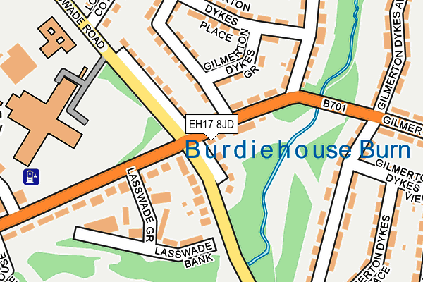 EH17 8JD map - OS OpenMap – Local (Ordnance Survey) EH17 8JD map - OS OpenMap – Local (Ordnance Survey)