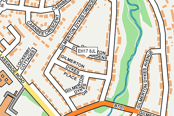 EH17 8JL map - OS OpenMap – Local (Ordnance Survey) EH17 8JL map - OS OpenMap – Local (Ordnance Survey)