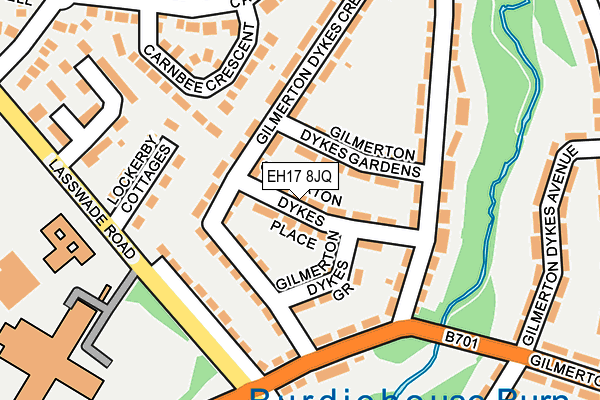 EH17 8JQ map - OS OpenMap – Local (Ordnance Survey) EH17 8JQ map - OS OpenMap – Local (Ordnance Survey)