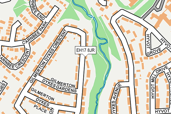 EH17 8JR map - OS OpenMap – Local (Ordnance Survey) EH17 8JR map - OS OpenMap – Local (Ordnance Survey)