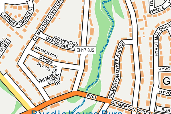 EH17 8JS map - OS OpenMap – Local (Ordnance Survey) EH17 8JS map - OS OpenMap – Local (Ordnance Survey)