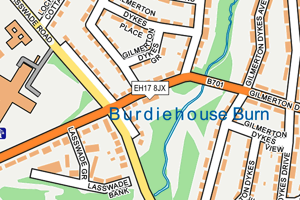 EH17 8JX map - OS OpenMap – Local (Ordnance Survey) EH17 8JX map - OS OpenMap – Local (Ordnance Survey)