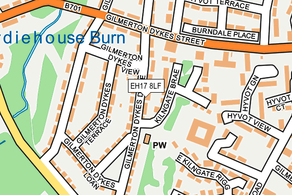 EH17 8LF map - OS OpenMap – Local (Ordnance Survey) EH17 8LF map - OS OpenMap – Local (Ordnance Survey)