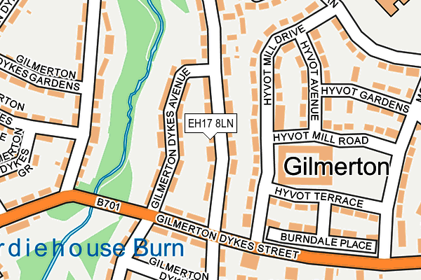 EH17 8LN map - OS OpenMap – Local (Ordnance Survey) EH17 8LN map - OS OpenMap – Local (Ordnance Survey)