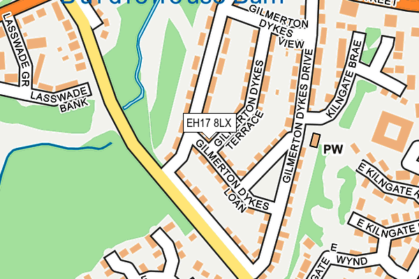 EH17 8LX map - OS OpenMap – Local (Ordnance Survey) EH17 8LX map - OS OpenMap – Local (Ordnance Survey)