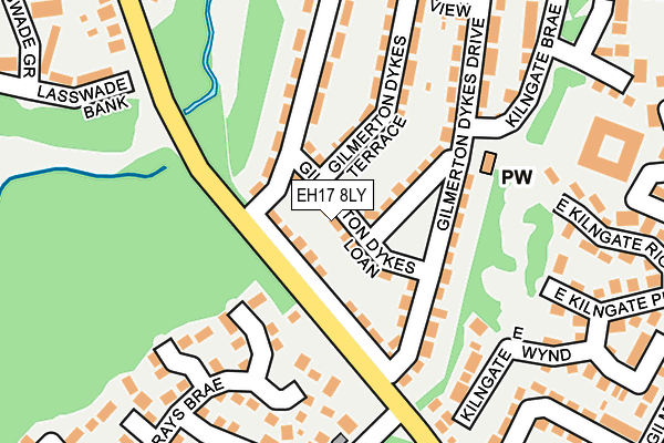 EH17 8LY map - OS OpenMap – Local (Ordnance Survey) EH17 8LY map - OS OpenMap – Local (Ordnance Survey)