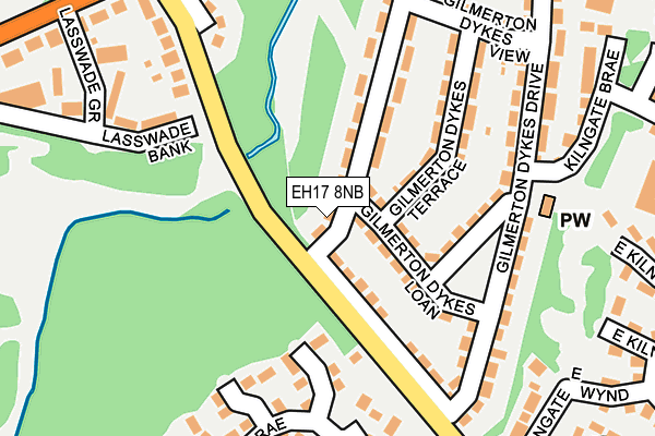 EH17 8NB map - OS OpenMap – Local (Ordnance Survey) EH17 8NB map - OS OpenMap – Local (Ordnance Survey)