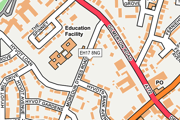 EH17 8NG map - OS OpenMap – Local (Ordnance Survey) EH17 8NG map - OS OpenMap – Local (Ordnance Survey)