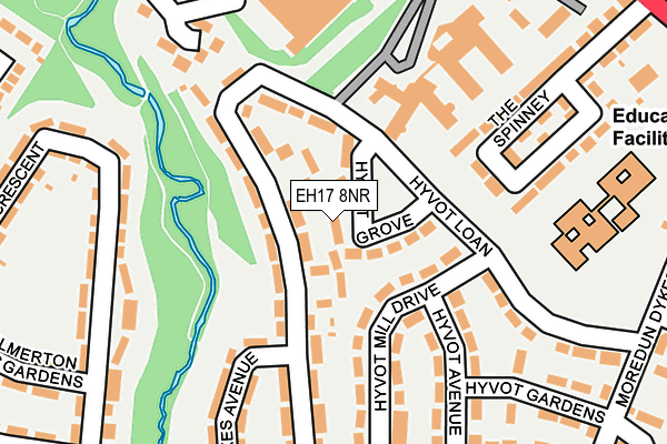 EH17 8NR map - OS OpenMap – Local (Ordnance Survey) EH17 8NR map - OS OpenMap – Local (Ordnance Survey)