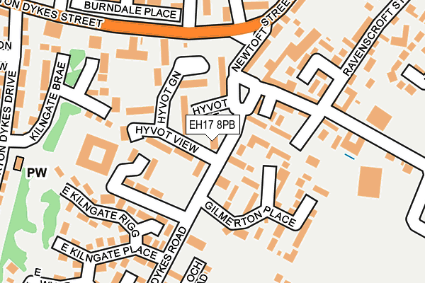 EH17 8PB map - OS OpenMap – Local (Ordnance Survey) EH17 8PB map - OS OpenMap – Local (Ordnance Survey)