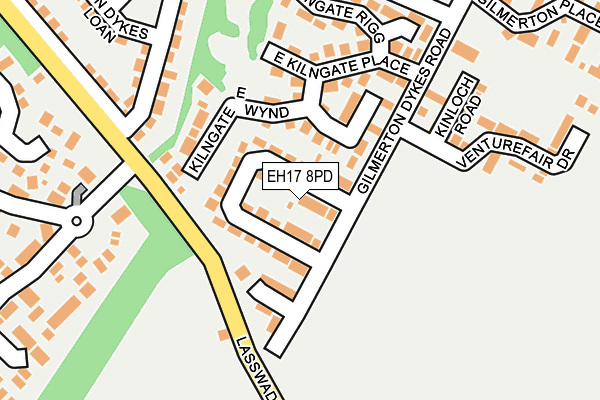EH17 8PD map - OS OpenMap – Local (Ordnance Survey) EH17 8PD map - OS OpenMap – Local (Ordnance Survey)