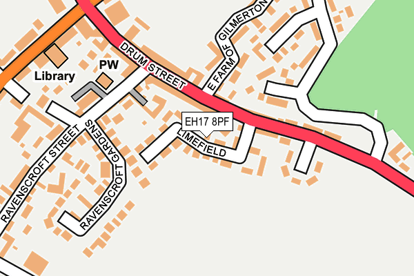 EH17 8PF map - OS OpenMap – Local (Ordnance Survey) EH17 8PF map - OS OpenMap – Local (Ordnance Survey)