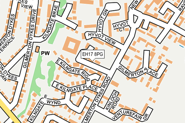 EH17 8PG map - OS OpenMap – Local (Ordnance Survey) EH17 8PG map - OS OpenMap – Local (Ordnance Survey)