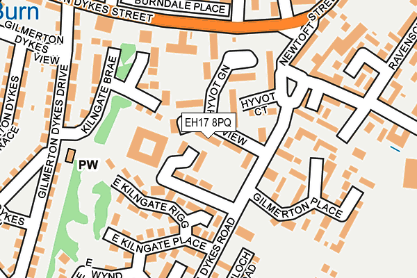 EH17 8PQ map - OS OpenMap – Local (Ordnance Survey) EH17 8PQ map - OS OpenMap – Local (Ordnance Survey)