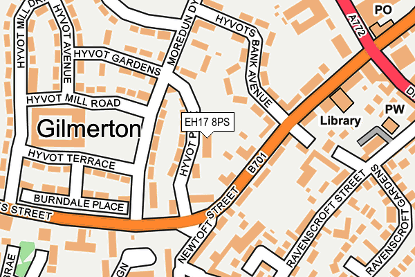 EH17 8PS map - OS OpenMap – Local (Ordnance Survey) EH17 8PS map - OS OpenMap – Local (Ordnance Survey)