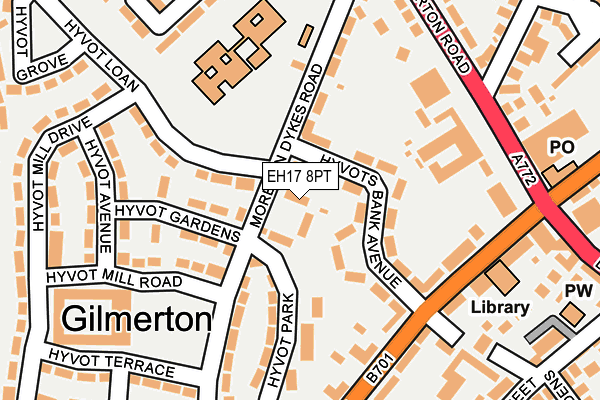 EH17 8PT map - OS OpenMap – Local (Ordnance Survey) EH17 8PT map - OS OpenMap – Local (Ordnance Survey)