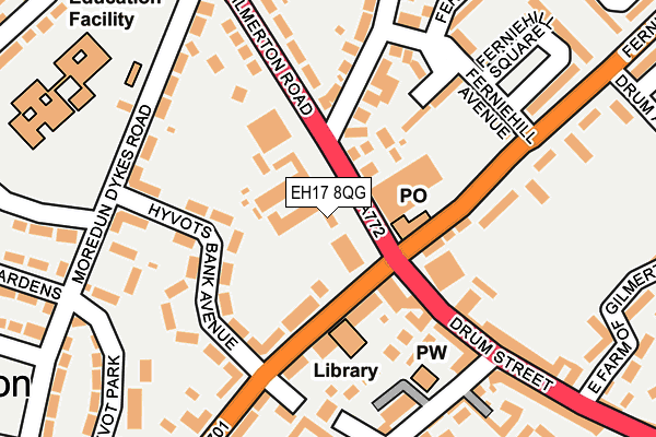 EH17 8QG map - OS OpenMap – Local (Ordnance Survey) EH17 8QG map - OS OpenMap – Local (Ordnance Survey)