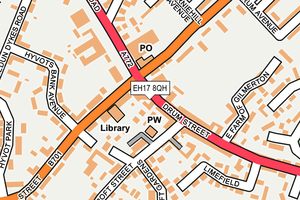 EH17 8QH map - OS OpenMap – Local (Ordnance Survey) EH17 8QH map - OS OpenMap – Local (Ordnance Survey)