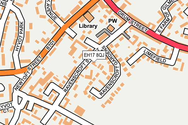EH17 8QJ map - OS OpenMap – Local (Ordnance Survey) EH17 8QJ map - OS OpenMap – Local (Ordnance Survey)