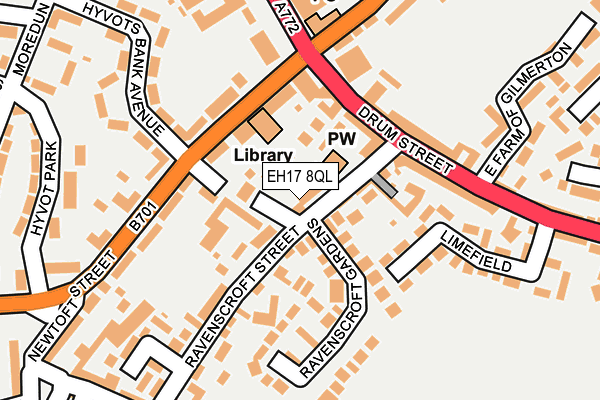 EH17 8QL map - OS OpenMap – Local (Ordnance Survey) EH17 8QL map - OS OpenMap – Local (Ordnance Survey)