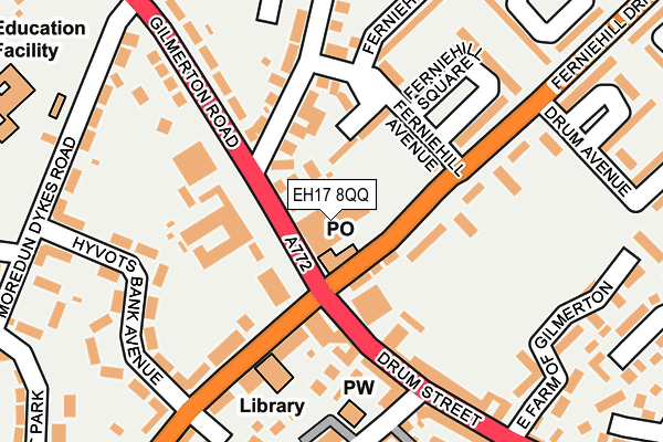 EH17 8QQ map - OS OpenMap – Local (Ordnance Survey) EH17 8QQ map - OS OpenMap – Local (Ordnance Survey)