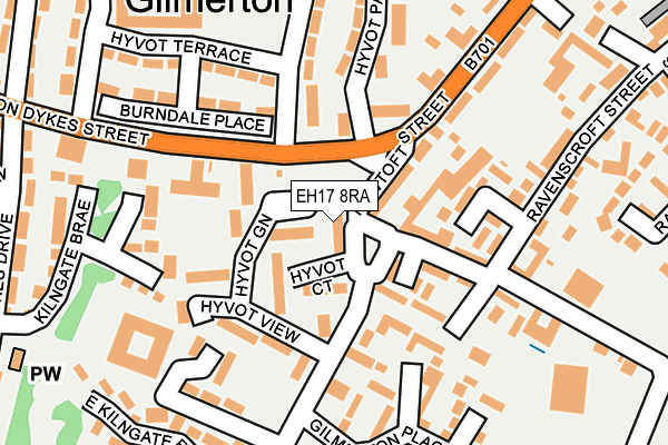EH17 8RA map - OS OpenMap – Local (Ordnance Survey) EH17 8RA map - OS OpenMap – Local (Ordnance Survey)