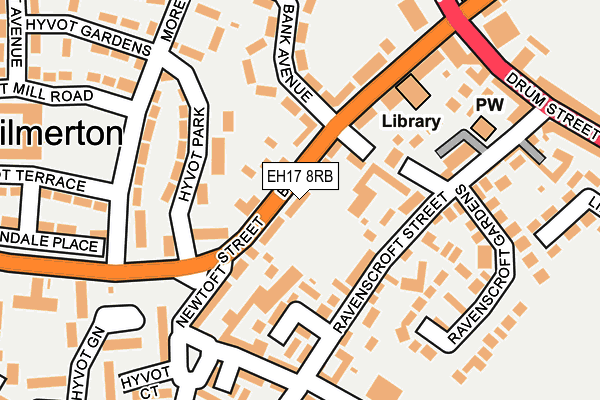 EH17 8RB map - OS OpenMap – Local (Ordnance Survey) EH17 8RB map - OS OpenMap – Local (Ordnance Survey)