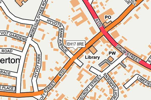EH17 8RE map - OS OpenMap – Local (Ordnance Survey) EH17 8RE map - OS OpenMap – Local (Ordnance Survey)