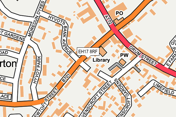 EH17 8RF map - OS OpenMap – Local (Ordnance Survey) EH17 8RF map - OS OpenMap – Local (Ordnance Survey)