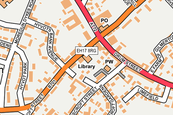 EH17 8RG map - OS OpenMap – Local (Ordnance Survey) EH17 8RG map - OS OpenMap – Local (Ordnance Survey)